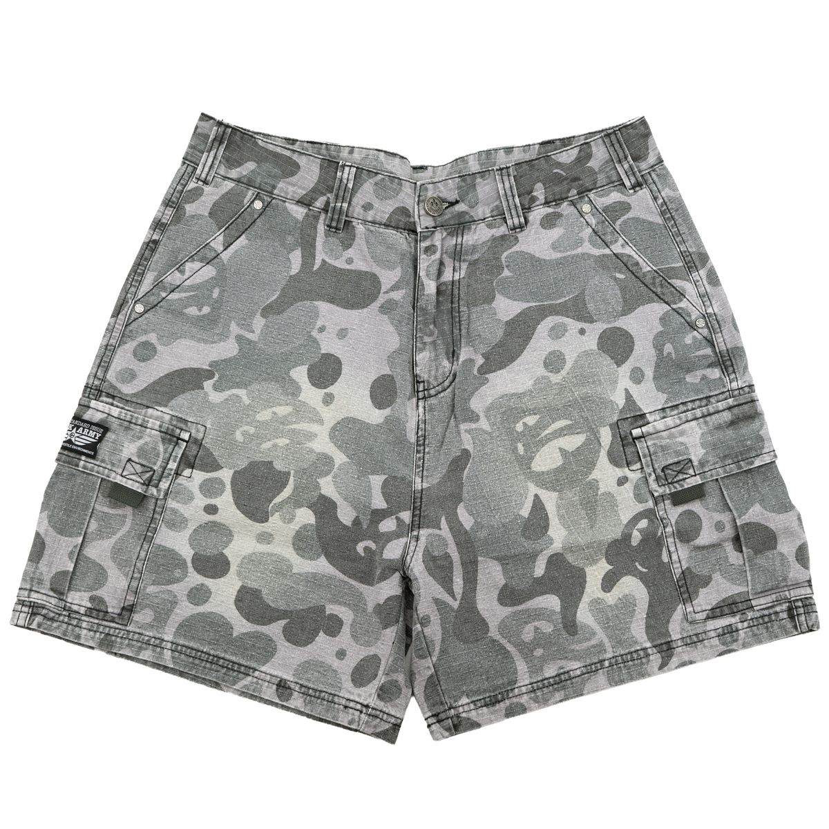 CAMO CARGO SHORTS (BLACK)