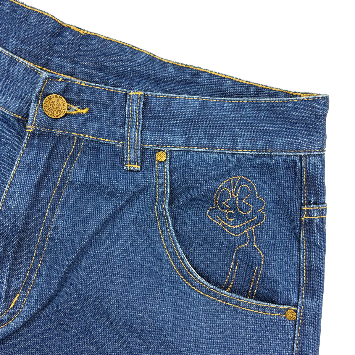 HAPPY BUDDHA JORTS (INDIGO)